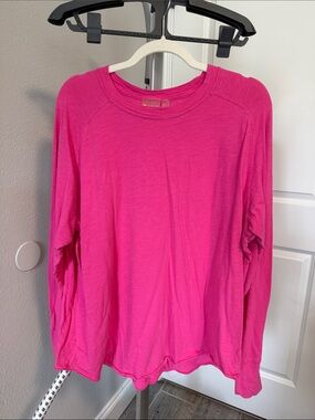 Zella Bright Pink Crewneck Long Sleeve Tee